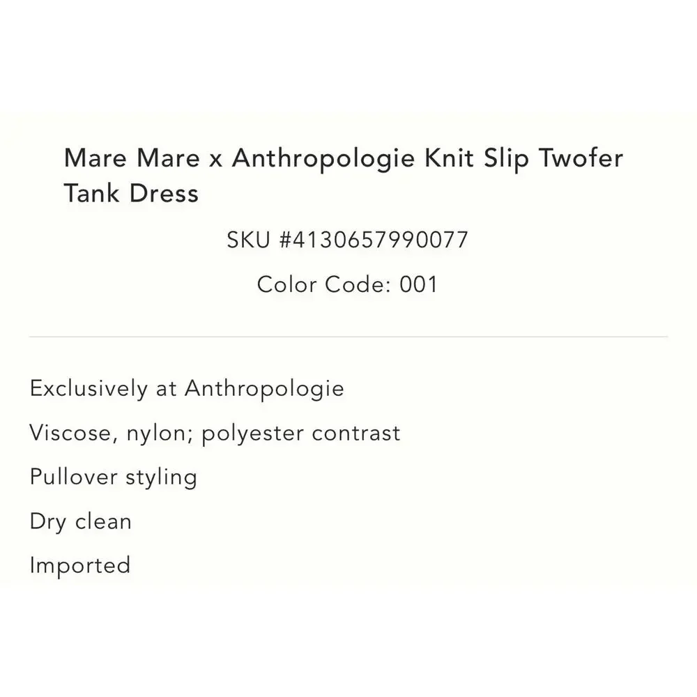 Anthropologie x Mare Knit Slip Twofer Black Midi Dress - Picture 12 of 13